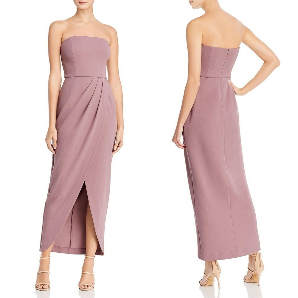 Wayf Angelique Strapless Tulip Hem Evening Dress